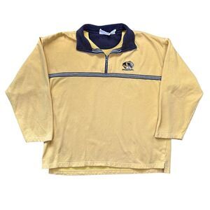 Vintage Mizzou University of Missouri Long sleeve 1/4 Zip Rugby Polo Shirt